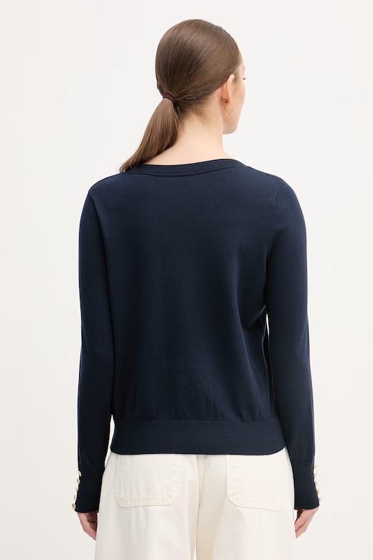 Дрехи Tommy Hilfiger пуловер дамски с памук WW0WW40099. тъмносин