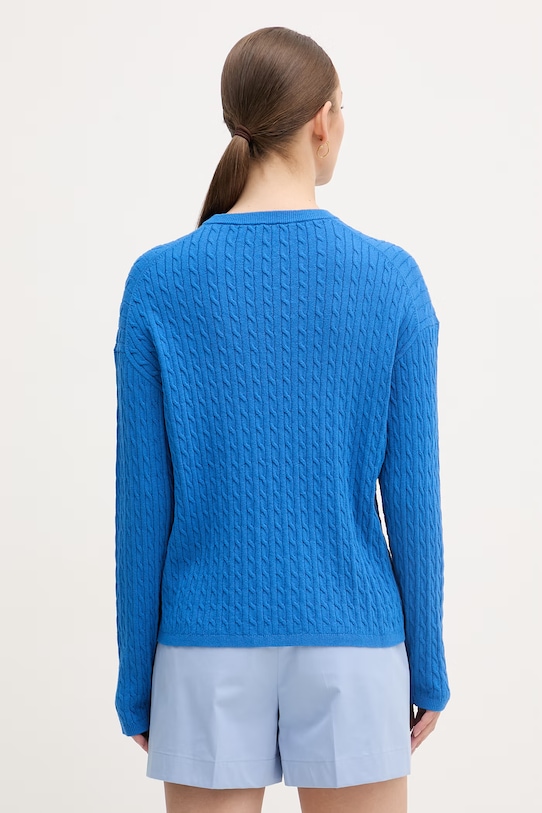 Odzież Tommy Hilfiger sweter damski z bawełną WW0WW48498 niebieski