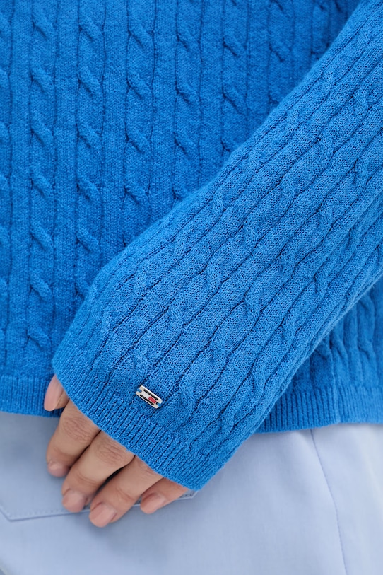 Tommy Hilfiger sweter damski z bawełną WW0WW48498 niebieski