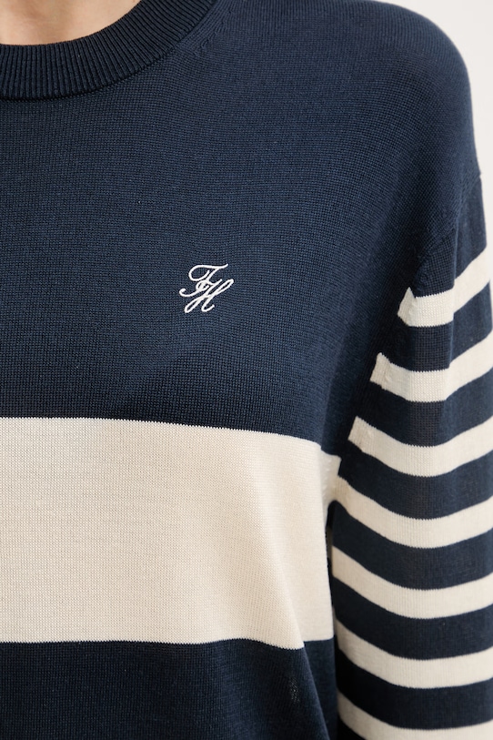 Tommy Hilfiger пуловер дамски с добавена коприна WW0WW48501 тъмносин