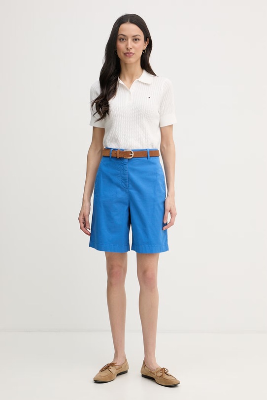 Tommy Hilfiger polo za žene od pamuka WW0WW49362 bijela SS26