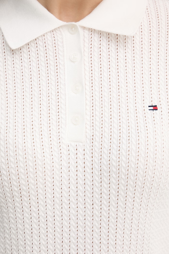 Tommy Hilfiger polo za žene od pamuka WW0WW49362 bijela