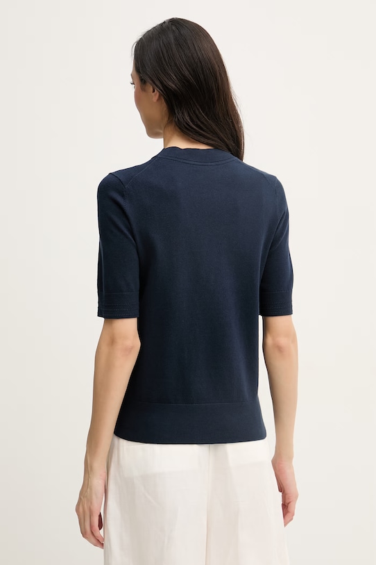 Oblačila Tommy Hilfiger pletena majica ženska z bombažem WW0WW49705 mornarsko modra