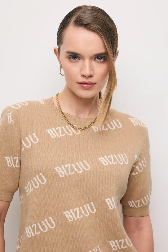 Bizuu sweter bawełniany AYLE beżowy AYLE.BEZOWY