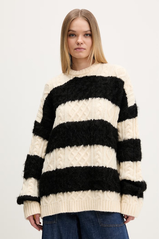 Светр з домішкою вовни The Ragged Priest з додаванням вовни чорний RPHL251020KW