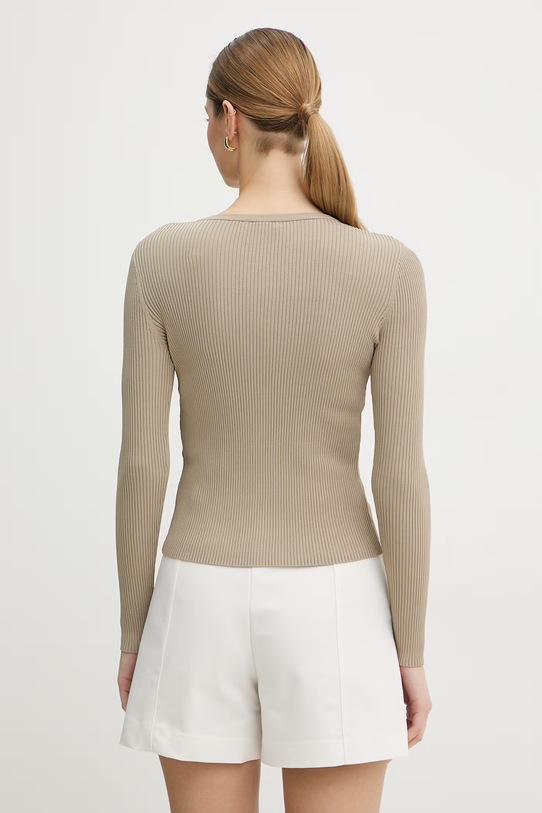 Odzież Armani Exchange sweter rozpinany damski z wiskozy XW001899.AF10352 beżowy