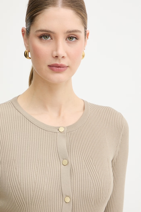 Armani Exchange sweter rozpinany damski z wiskozy beżowy XW001899.AF10352