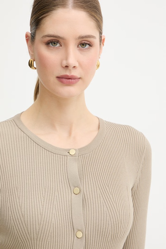 Armani Exchange свитер на застежке для женщин с вискозой бежевый XW001899.AF10352