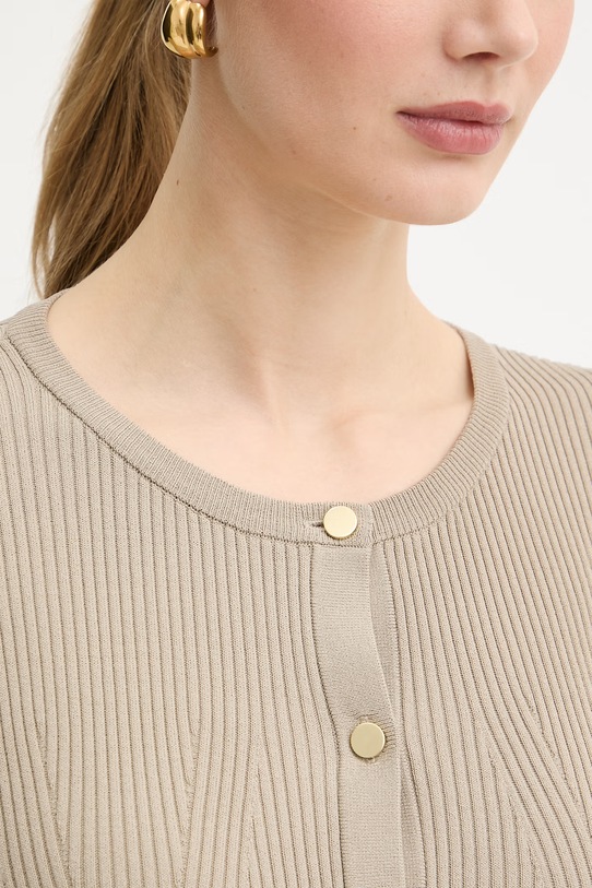 Armani Exchange свитер на застежке для женщин с вискозой XW001899.AF10352 бежевый