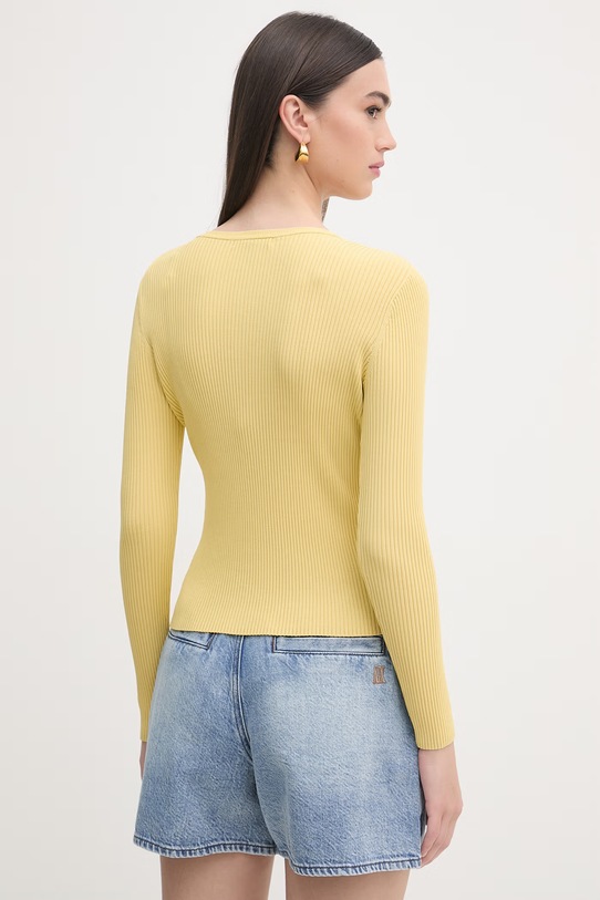 Odzież Armani Exchange sweter rozpinany damski z wiskozą XW001899.AF10352 żółty