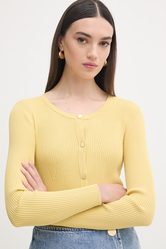 Armani Exchange свитер на застежке для женщин с вискозой жёлтый XW001899.AF10352