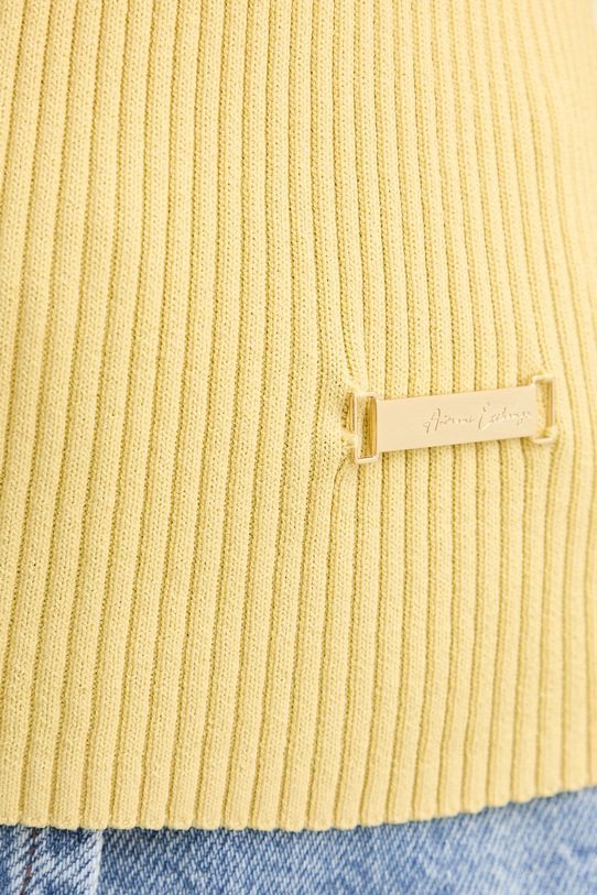 Armani Exchange sweter rozpinany damski z wiskozą XW001899.AF10352 żółty