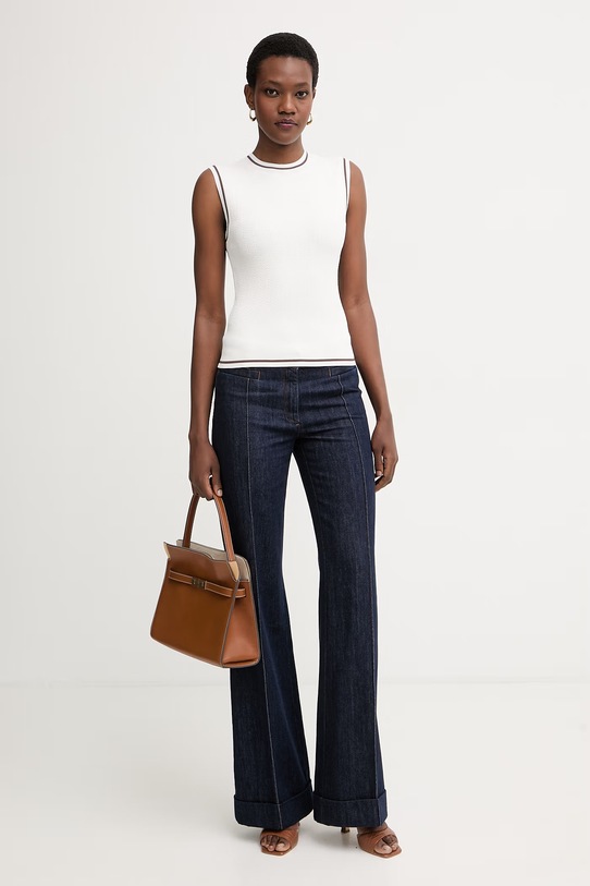 Armani Exchange top pentru femei, cu vâscoză XW002243.AF10352 bej SS26