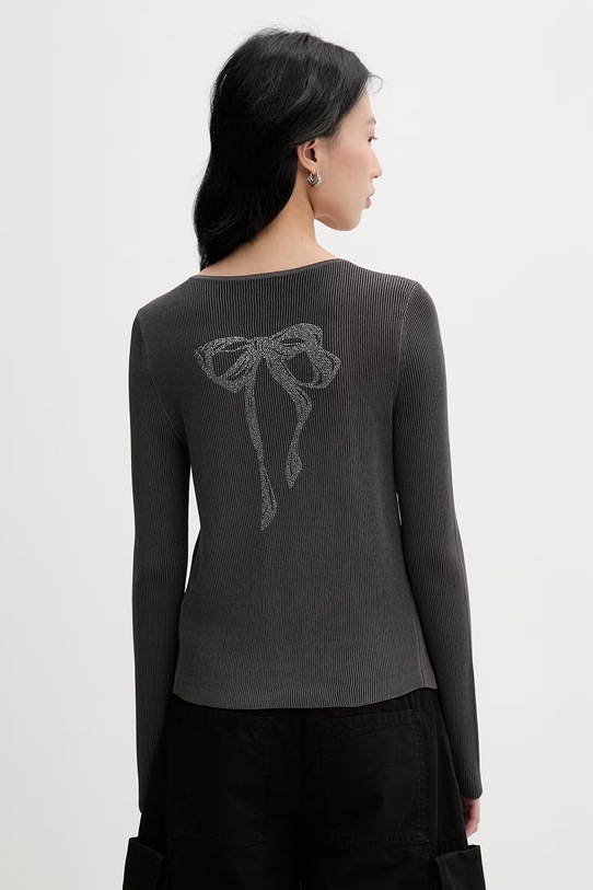 Odzież Miss Sixty kardigan damski z dodatkiem jedwabiu 6M1RJ13000 szary