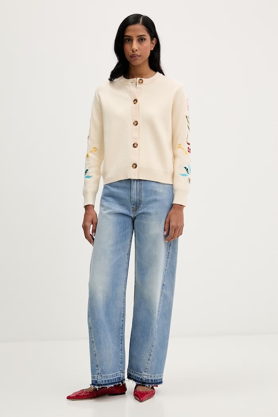 Never Fully Dressed kardigan NFDKN850 beżowy SS26