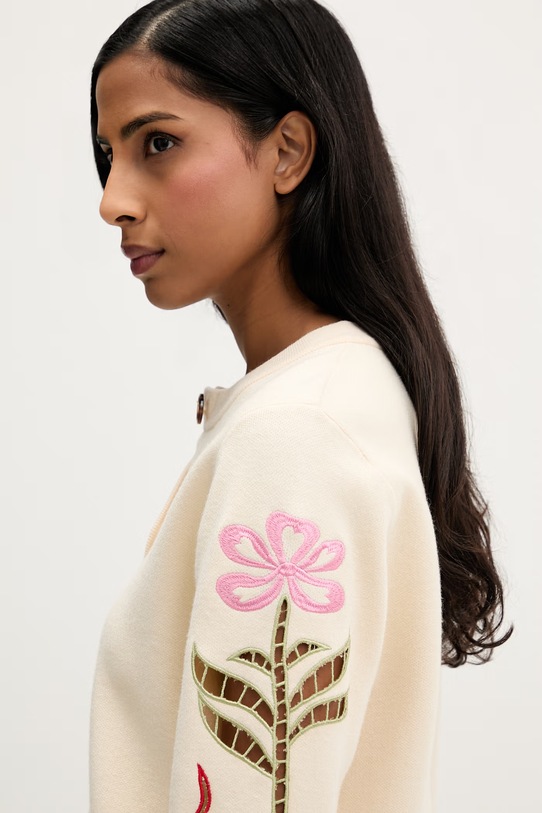 Never Fully Dressed kardigan beżowy NFDKN850