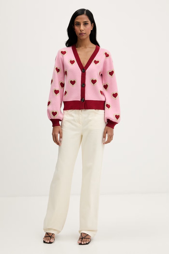 Never Fully Dressed kardigan NFDKN812 różowy SS26