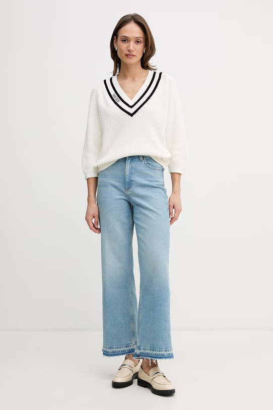 OUI sweter damski bawełniany 96499 beżowy SS26