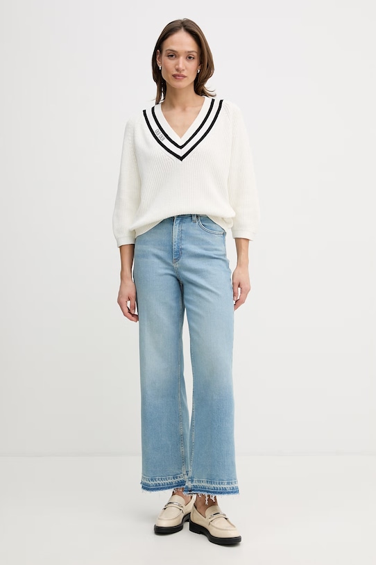 OUI sweter damski bawełniany 96499 beżowy SS26