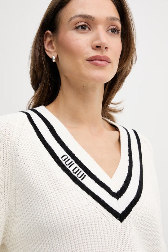 OUI sweter damski bawełniany beżowy 96499