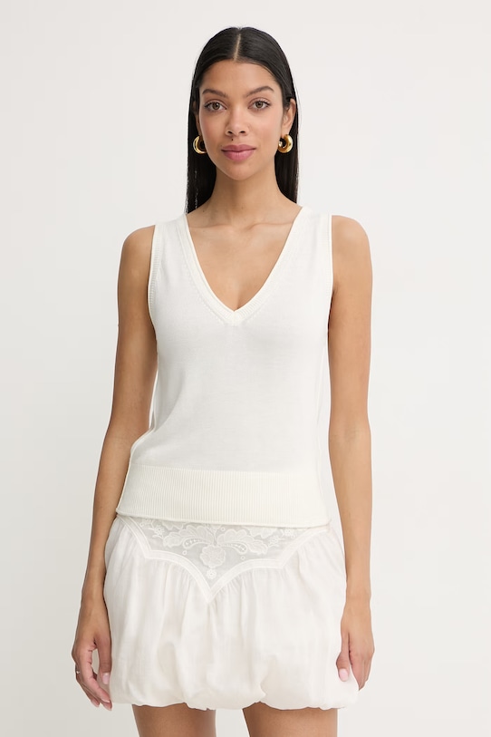 BOSS Orange kamizelka damska z domieszką kaszmiru C Fomoa 1 beżowy 50559830