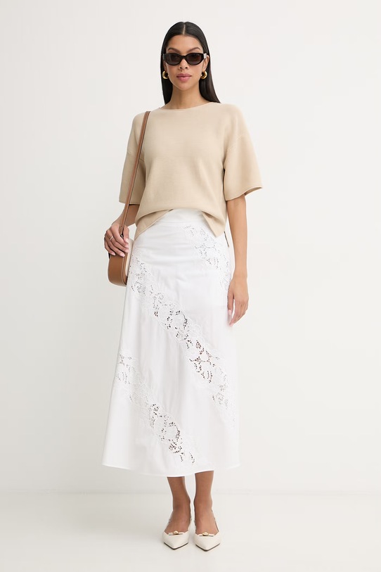 BOSS Orange pulover ženski s dodatkom vune C Fouetta 50560012 bež SS26