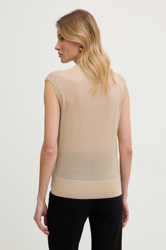 Oblečení BOSS vesta dámská s příměsí vlny Fumi 50554976 béžová