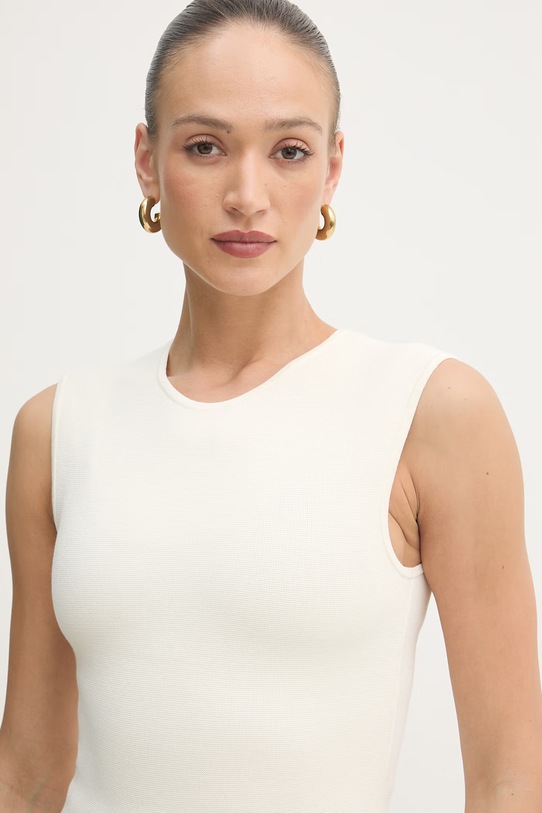 BOSS bluzka damska z wiskozą Fillo beżowy 50557136