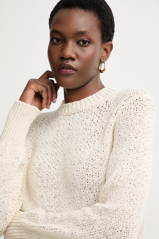 BOSS светр жіночий з бавовною Fibiscus бежевий 50561362