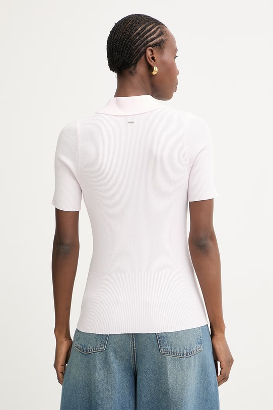 Odzież BOSS polo damskie z wiskozy Feskus 50563150 różowy