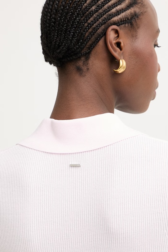 BOSS polo damskie z wiskozy Feskus 50563150 różowy