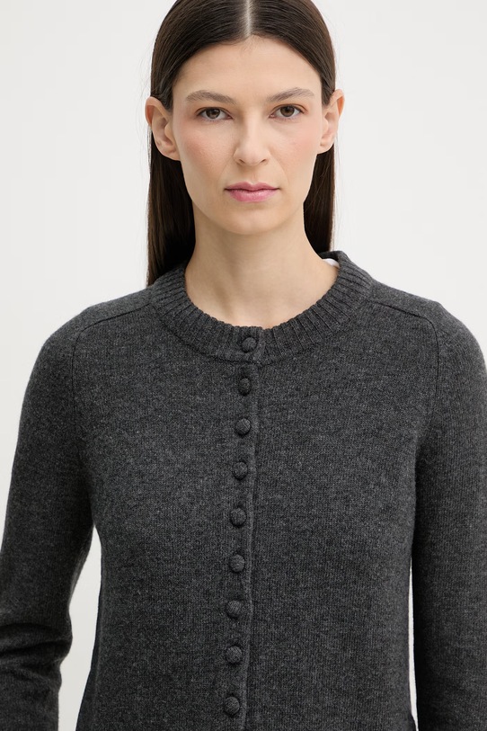 rag & bone kardigan damski z dodatkiem wełny Wallace szary RG5I25H6MWC