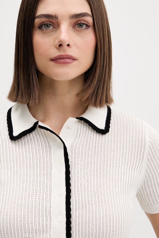 HUGO sweter damski bawełniany Slysa beżowy 50557770