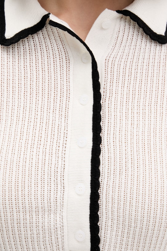 HUGO sweter damski bawełniany Slysa 50557770 beżowy