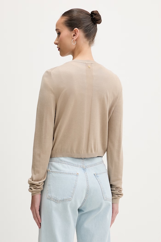 Odjeća HUGO kardigan za žene s primjesom svile Sessiry 50561176 bež