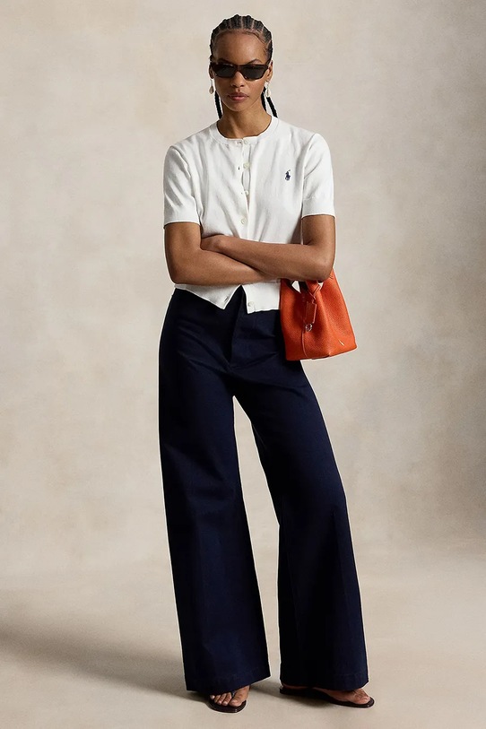 Odzież Polo Ralph Lauren kardigan damski bawełniany 211A12718001 biały