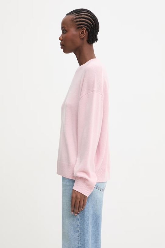Anine Bing LEE CREW SWEATER - POWDER PINK sweter kaszmirowy damski A.09.12172.PKI26 różowy SS26