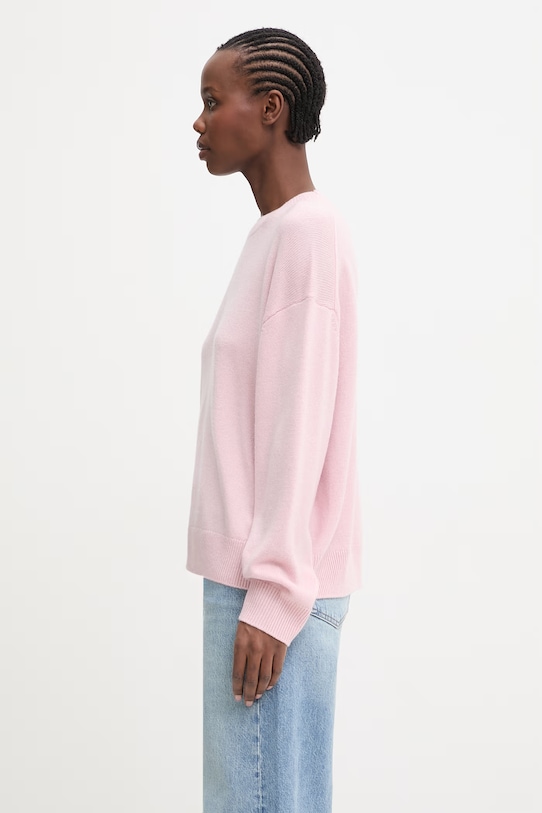 Anine Bing LEE CREW SWEATER - POWDER PINK sweter kaszmirowy damski A.09.12172.PKI26 różowy SS26
