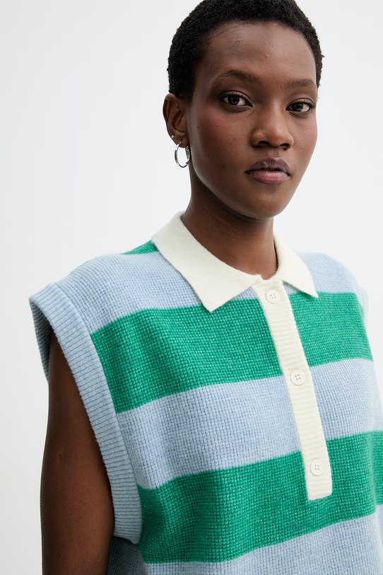 MUNTHE kamizelka z dodatkiem wełny BRACHA niebieski 261162526176