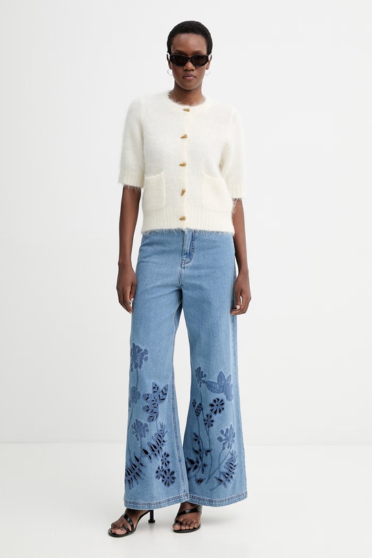 MUNTHE kardigan z dodatkiem wełny LOCCA 261163026174 beżowy SS26