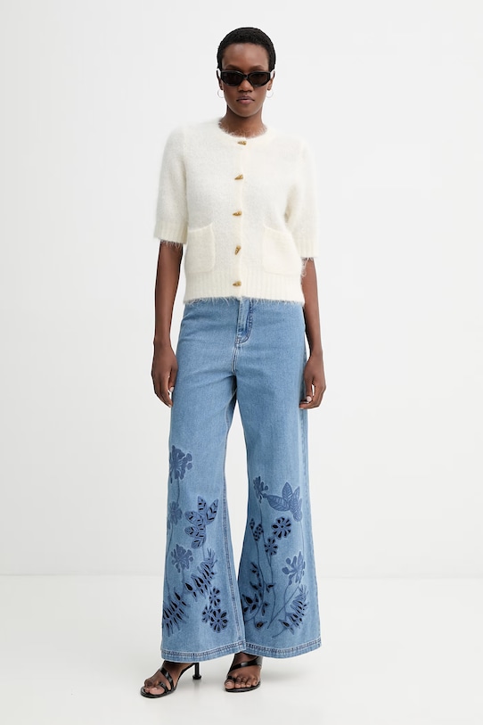 MUNTHE kardigan z dodatkiem wełny LOCCA 261163026174 beżowy SS26