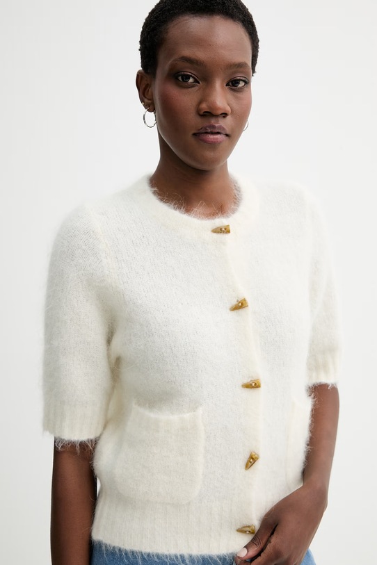 MUNTHE kardigan z dodatkiem wełny LOCCA beżowy 261163026174