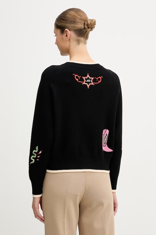 Never Fully Dressed kardigan damski NFDKN833 czarny SS26