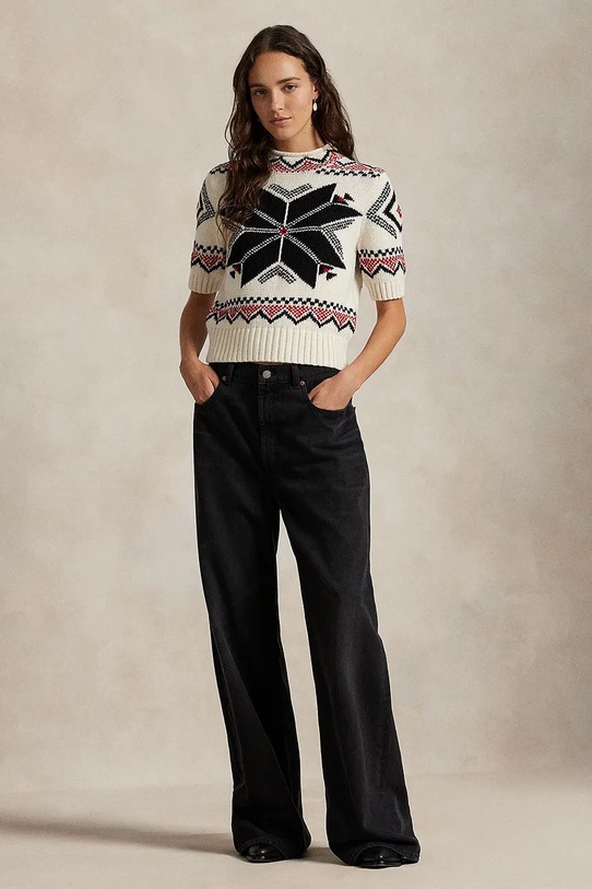 Odzież Polo Ralph Lauren golf damski z wełną 211978319 beżowy