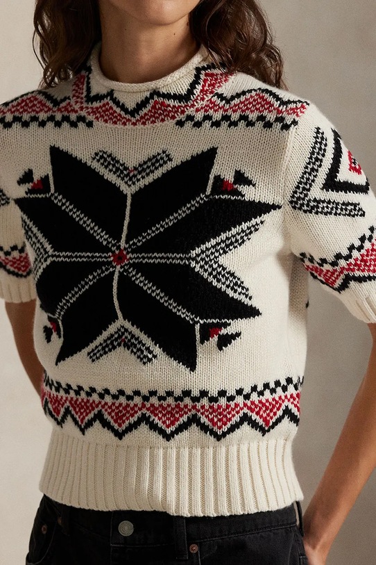 Polo Ralph Lauren golf damski z wełną beżowy 211978319