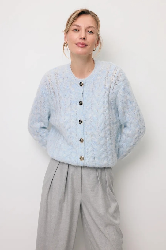 Bizuu kardigan z dodatkiem wełny EZELLA EZELLA.BLEKITNY niebieski
