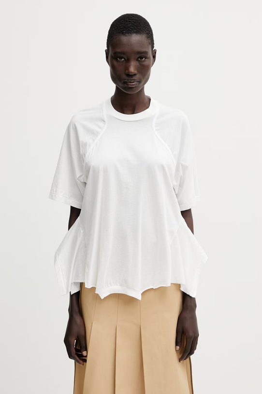 Undercover PULLOVER t-shirt damski bawełniany biały UP1F1805