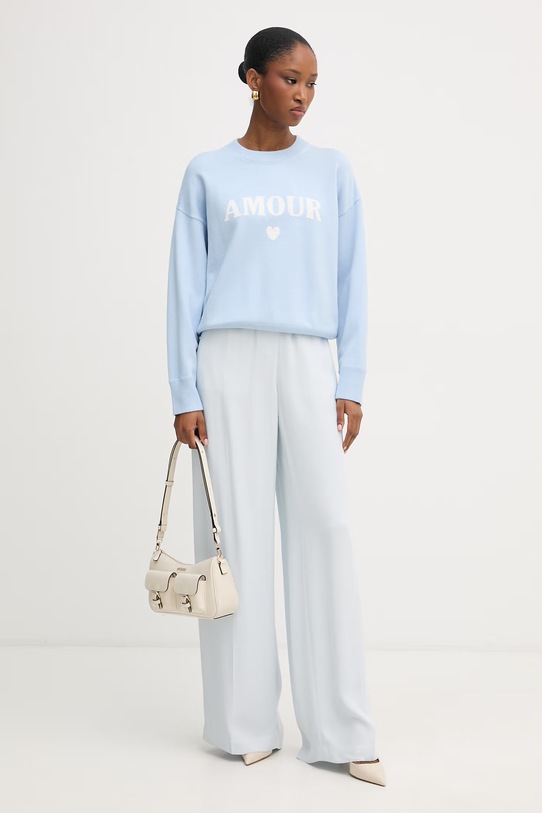 Morgan sweter damski z wiskozą MAMOUR niebieski SS26