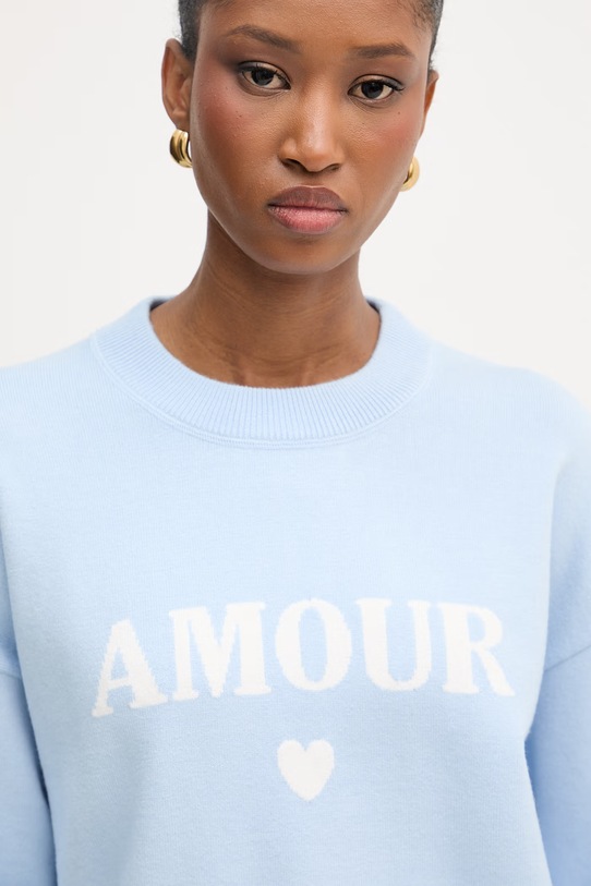 Morgan sweter damski z wiskozą niebieski MAMOUR