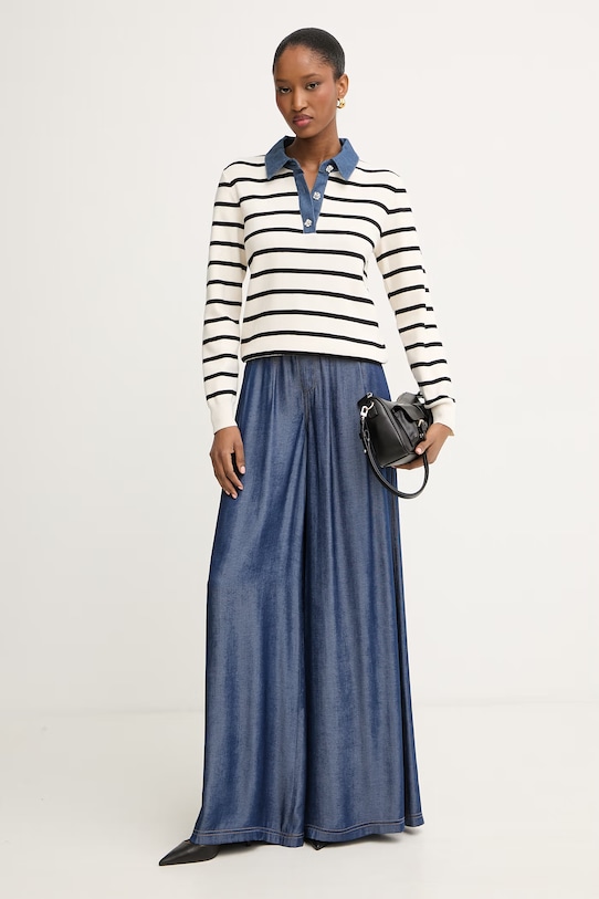 Morgan sweter damski bawełniany MATHIS beżowy SS26